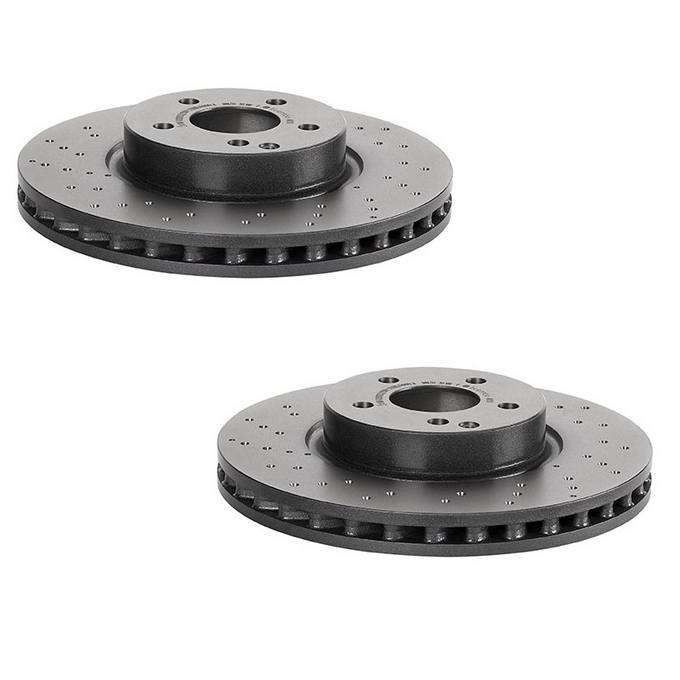 Mercedes Disc Brake Pad and Rotor Kit - Front and Rear (322mm/300mm) (Ceramic) (EURO) 006420012064 - Akebono Euro Ultra-Premium 4122624KIT